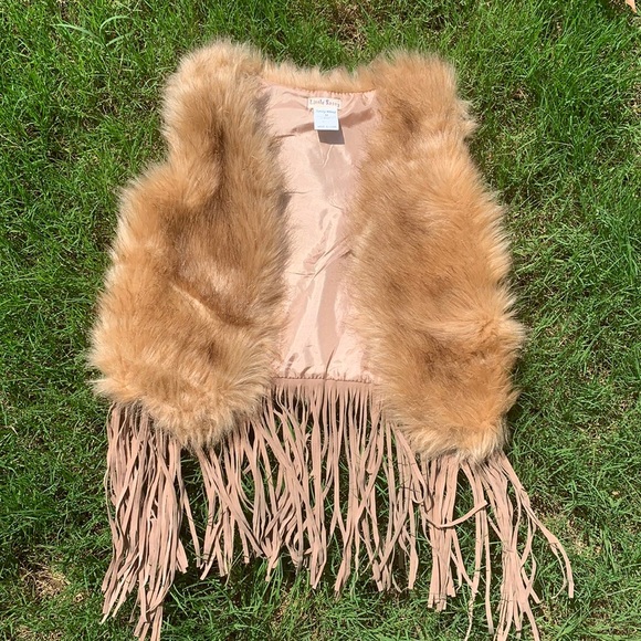Other - Faux fur vest with fringe